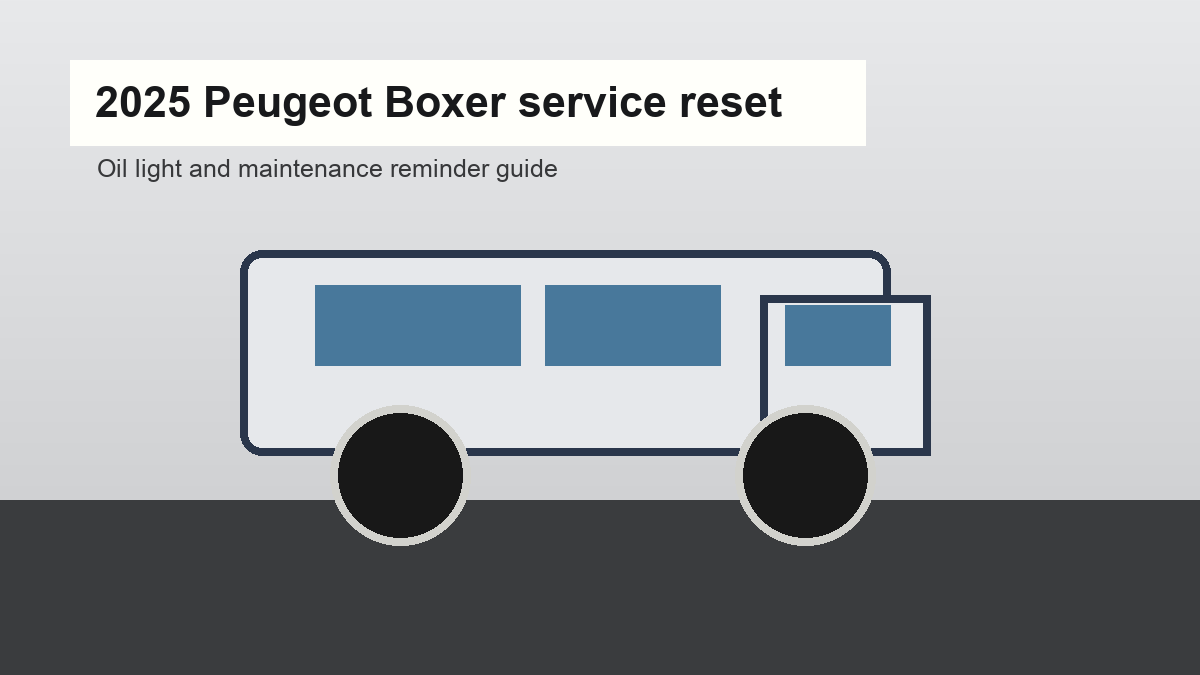 2025 Peugeot Boxer service reset