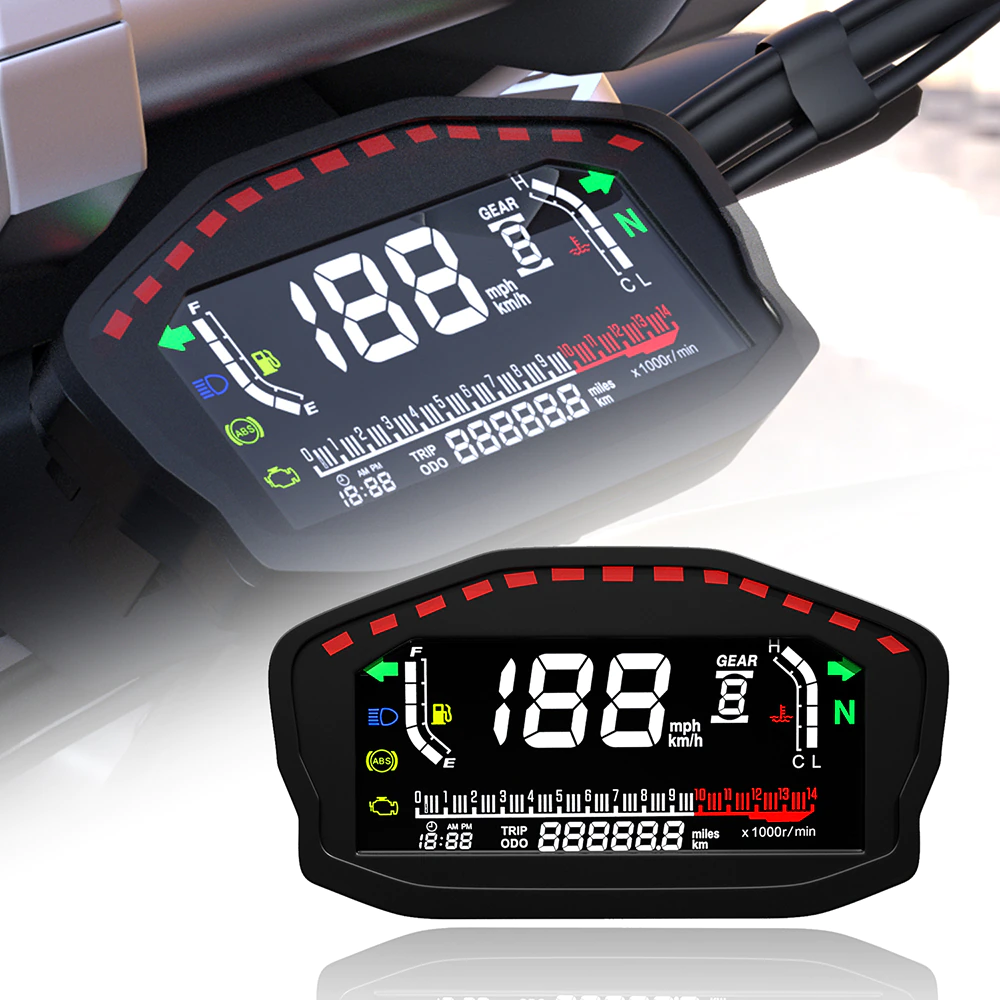 Digital LED LCD motorcycle speedometer