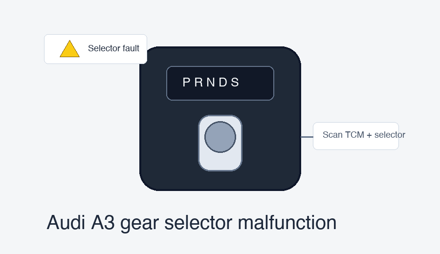 Audi A3 gear selector malfunction Audi A3 gear selector malfunction