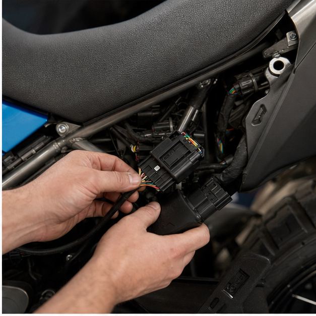 CF Moto 450 MT ECU module connector check for chip tuning and sensor compatibility