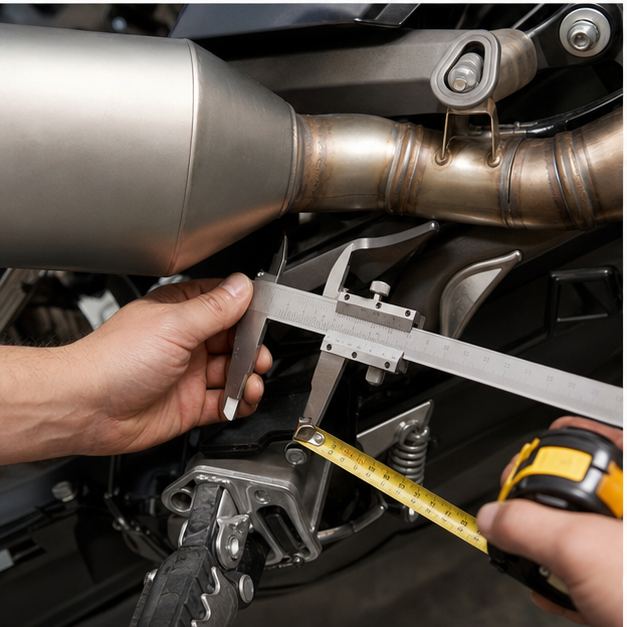 CF Moto 450 MT exhaust pipe diameter and silencer mounting measurement