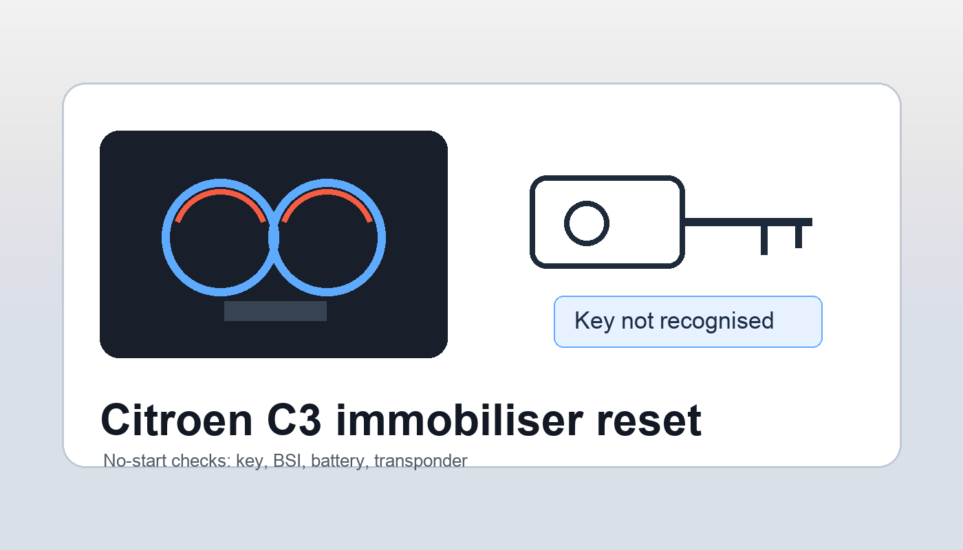 Citroen C3 immobiliser reset