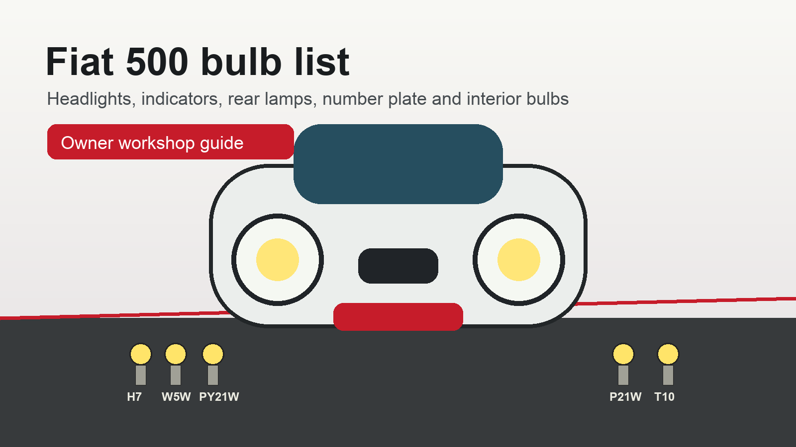 Fiat 500 bulb list