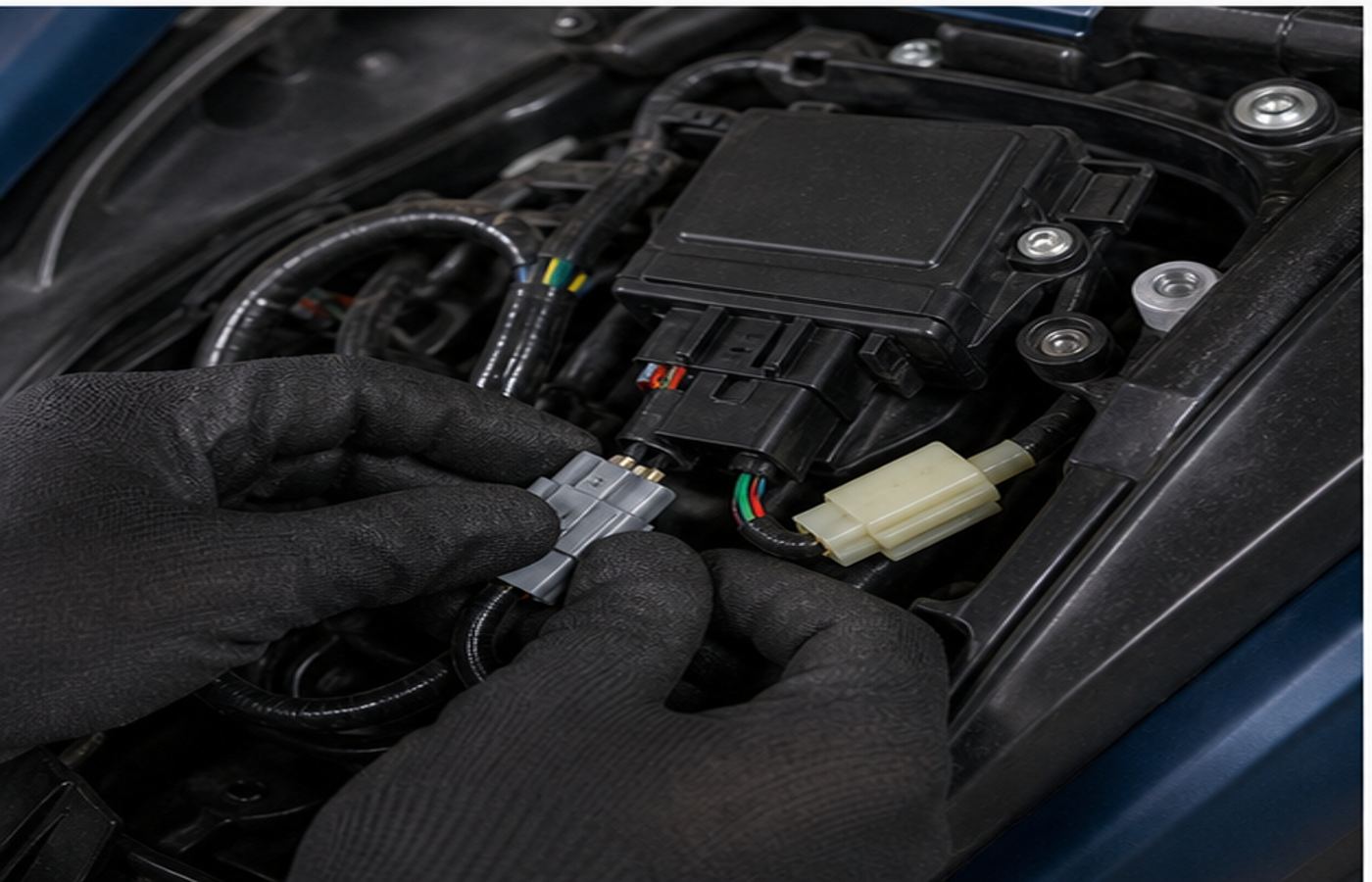 Kymco Filly 50i derestriction ECU check Kymco Filly 50i ECU CDI connector and wiring check before derestriction