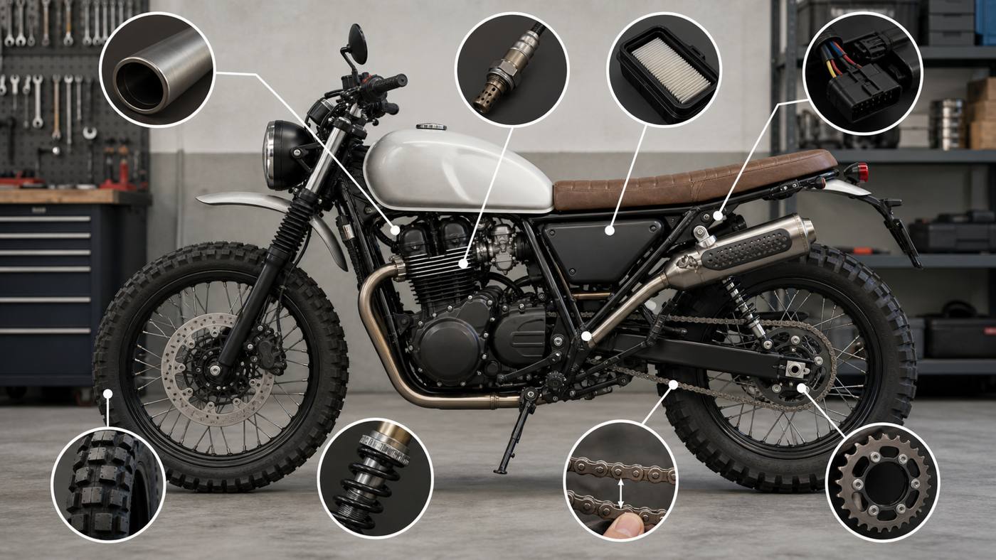 Mash X-Ride 650 compatibility checks Mash X-Ride 650 compatibility checks for exhaust airbox ECU chain tyres and suspension