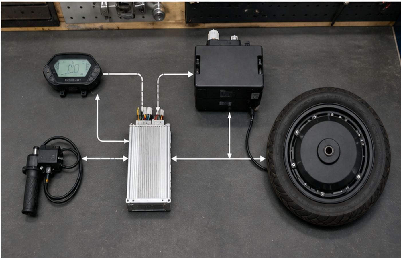 Yadea G5 derestriction system check showing controller battery hub motor and display